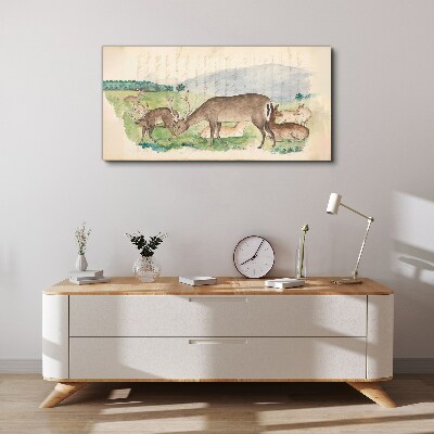 Tableau imprimé sur toile Un paysage paisible avec un cerf