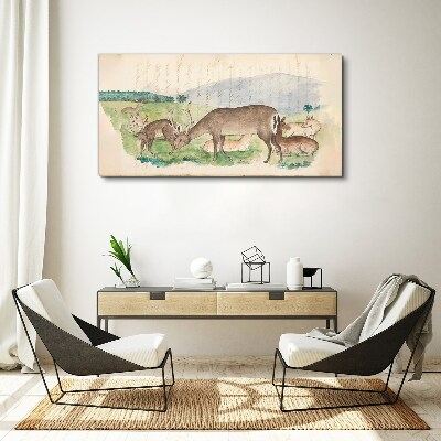 Tableau imprimé sur toile Un paysage paisible avec un cerf