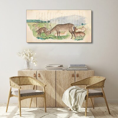 Tableau imprimé sur toile Un paysage paisible avec un cerf