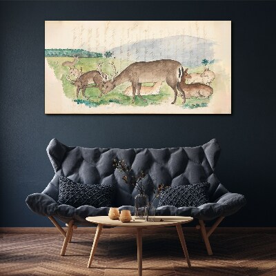 Tableau imprimé sur toile Un paysage paisible avec un cerf