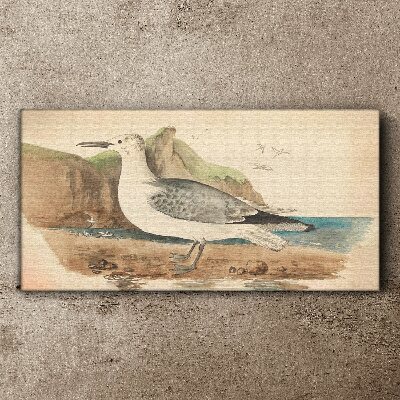 Tableau imprimé sur toile Oiseau de mer sur la plage