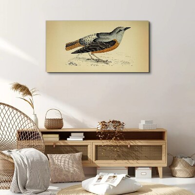 Tableau toile imprimée Un oiseau aux tons pastel