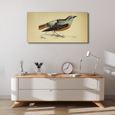 Tableau toile imprimée Un oiseau aux tons pastel