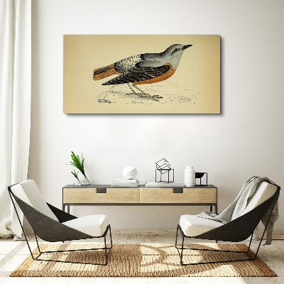 Tableau toile imprimée Un oiseau aux tons pastel