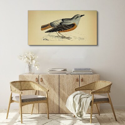 Tableau toile imprimée Un oiseau aux tons pastel