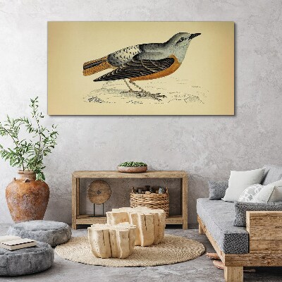 Tableau toile imprimée Un oiseau aux tons pastel