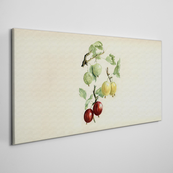Tableau imprimé sur toile Fruits sur fond pastel