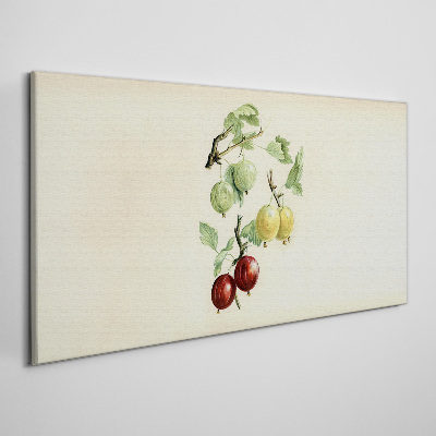 Tableau imprimé sur toile Fruits sur fond pastel