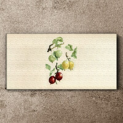 Tableau imprimé sur toile Fruits sur fond pastel