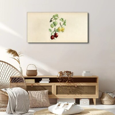 Tableau imprimé sur toile Fruits sur fond pastel