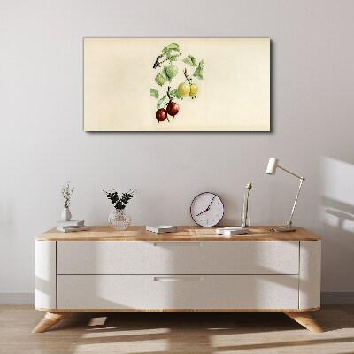 Tableau imprimé sur toile Fruits sur fond pastel
