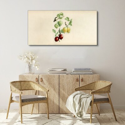 Tableau imprimé sur toile Fruits sur fond pastel