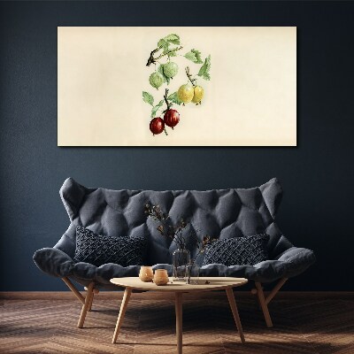 Tableau imprimé sur toile Fruits sur fond pastel