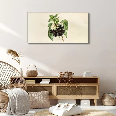 Tableau sur toile Fruit noir sur une branche