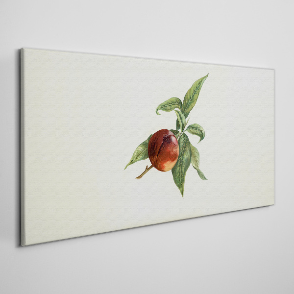 Tableau toile imprimée Une pomme sur un fond de feuilles