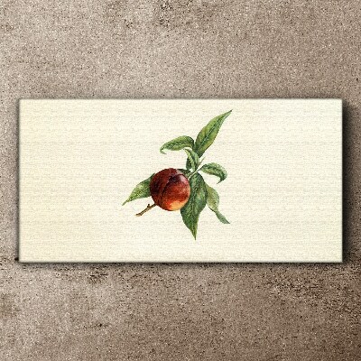 Tableau toile imprimée Une pomme sur un fond de feuilles
