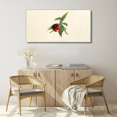 Tableau toile imprimée Une pomme sur un fond de feuilles