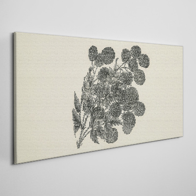 Tableau sur toile Motif floral en noir et blanc