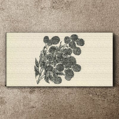 Tableau sur toile Motif floral en noir et blanc