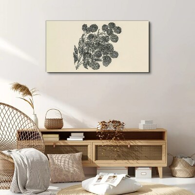 Tableau sur toile Motif floral en noir et blanc