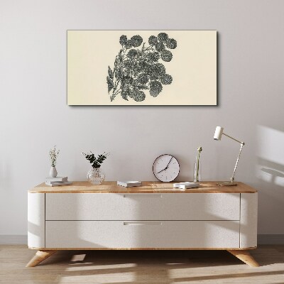 Tableau sur toile Motif floral en noir et blanc