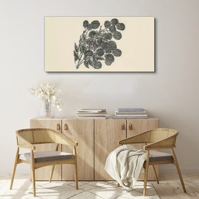 Tableau sur toile Motif floral en noir et blanc