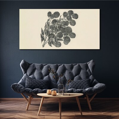 Tableau sur toile Motif floral en noir et blanc
