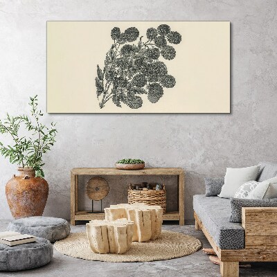 Tableau sur toile Motif floral en noir et blanc