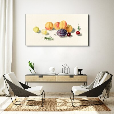 Tableau sur toile Fruits sur fond blanc