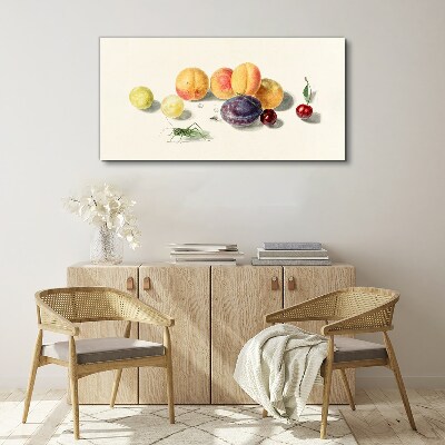 Tableau sur toile Fruits sur fond blanc