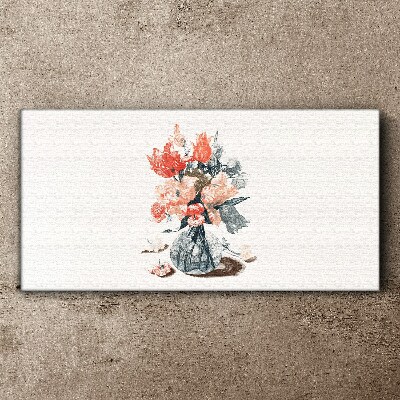 Tableau toile imprimée Bouquet de fleurs dans un vase