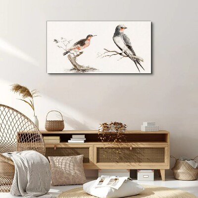 Tableau toile imprimée Oiseaux sur les branches