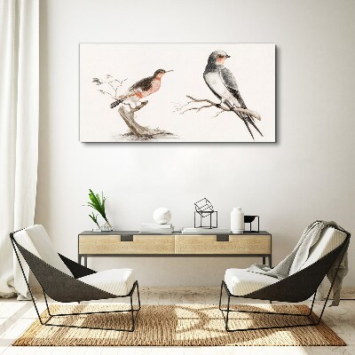Tableau toile imprimée Oiseaux sur les branches