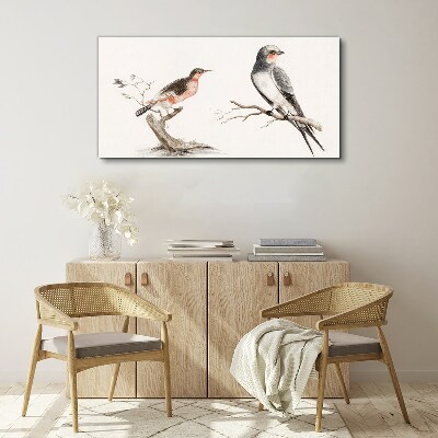 Tableau toile imprimée Oiseaux sur les branches