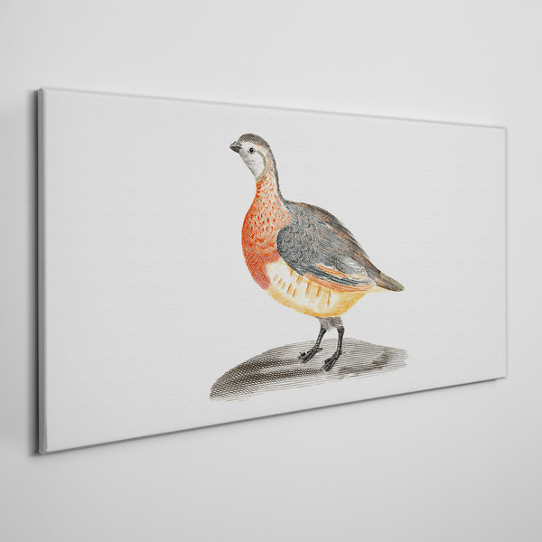 Tableau toile imprimée Un oiseau joyeux sur fond blanc