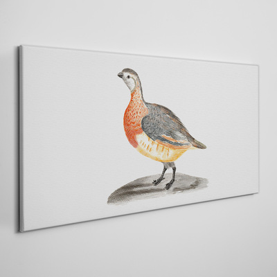 Tableau toile imprimée Un oiseau joyeux sur fond blanc