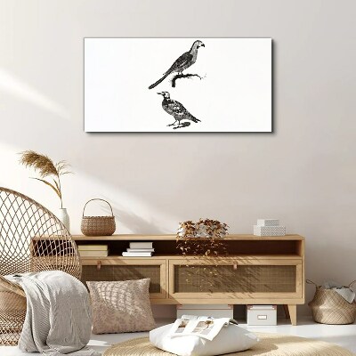 Tableau imprimé sur toile Oiseaux sur une branche
