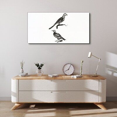 Tableau imprimé sur toile Oiseaux sur une branche