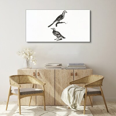 Tableau imprimé sur toile Oiseaux sur une branche