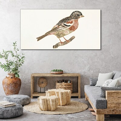 Tableau toile imprimée Un oiseau sur une branche