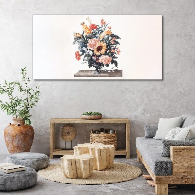 Tableau imprimé sur toile Bouquet de fleurs dans un vase