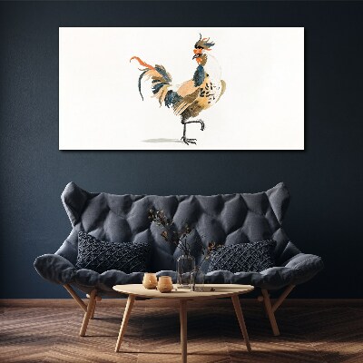 Tableau toile imprimée Coq à l'aquarelle