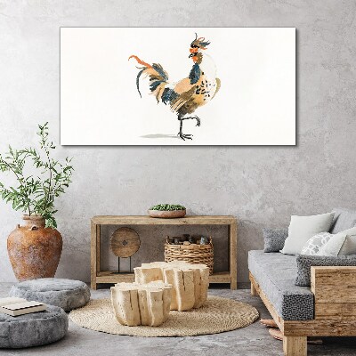 Tableau toile imprimée Coq à l'aquarelle