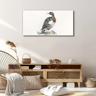 Tableau imprimé sur toile Un canard sur fond blanc