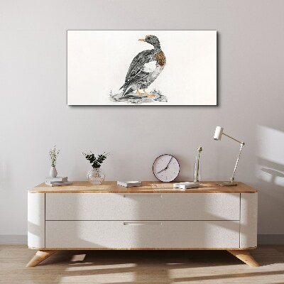 Tableau imprimé sur toile Un canard sur fond blanc