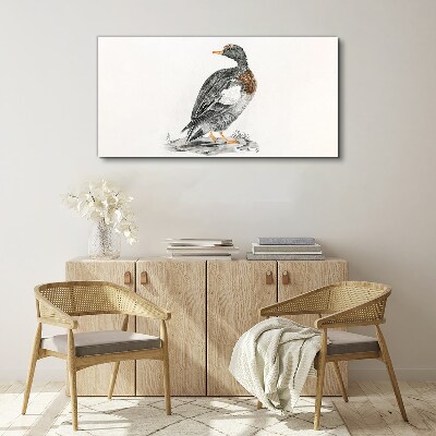 Tableau imprimé sur toile Un canard sur fond blanc