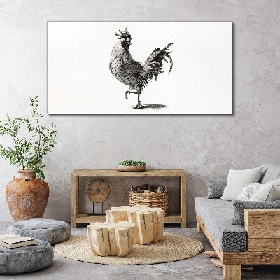 Tableau toile imprimée Coq dansant