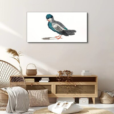 Tableau toile imprimée Oiseau coloré sur fond blanc
