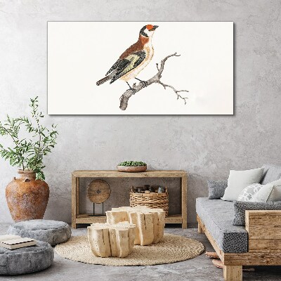 Tableau toile imprimée Un oiseau sur une branche