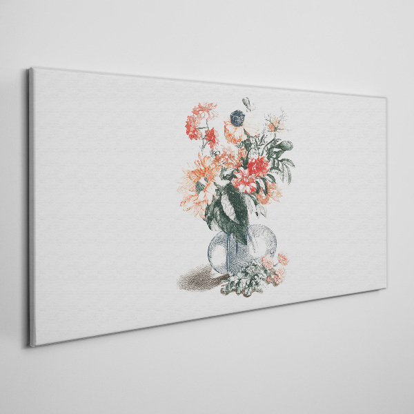 Tableau toile imprimée Bouquet de fleurs dans un vase